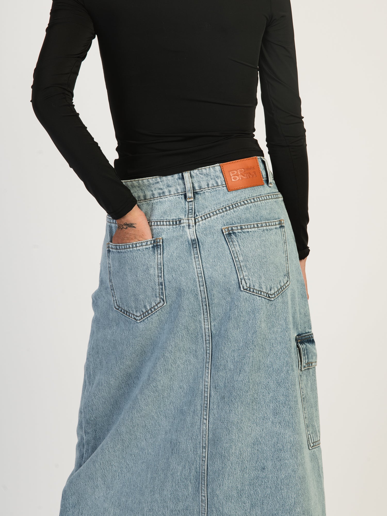 PRINCESS POLLY MCGUANE DENIM MIDI CARGO SKIRT - CLEARANCE