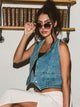 PRINCESS POLLY PRINCESS POLLY THAYER DENIM VEST TOP - Boathouse