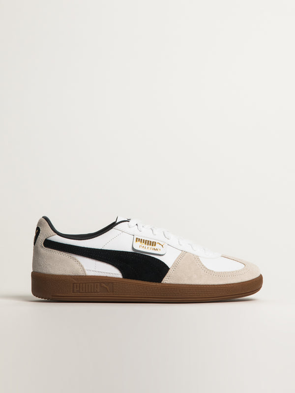 BASKETS EN CUIR PUMA PALERMO POUR HOMMES - BLANC/GRIS VAPEUR/NOIR/GOMME