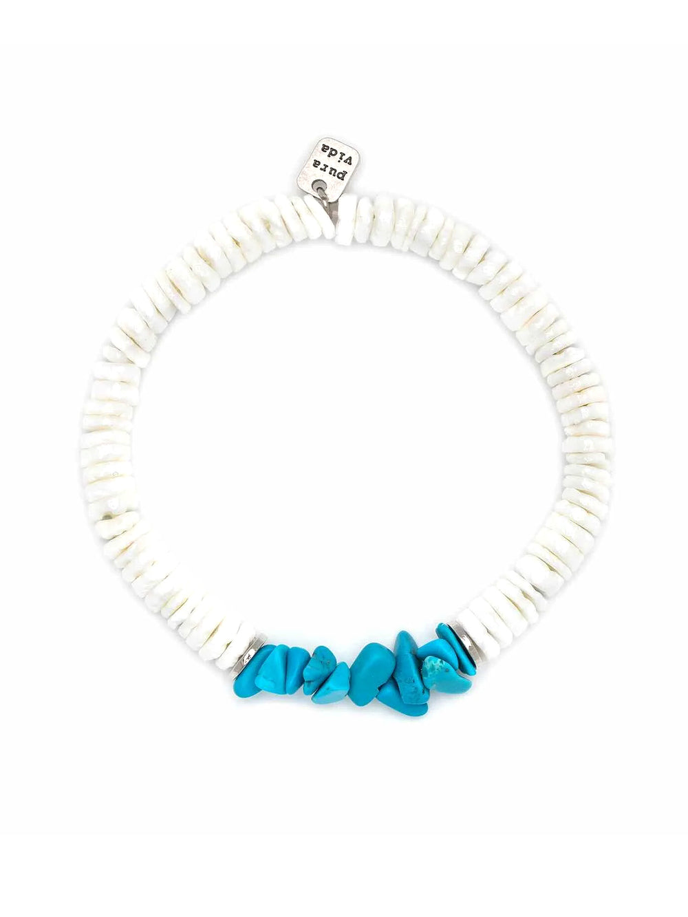 PURA VIDA PUKA SHELL TURQ CHIP BRACELET CLEARANCE