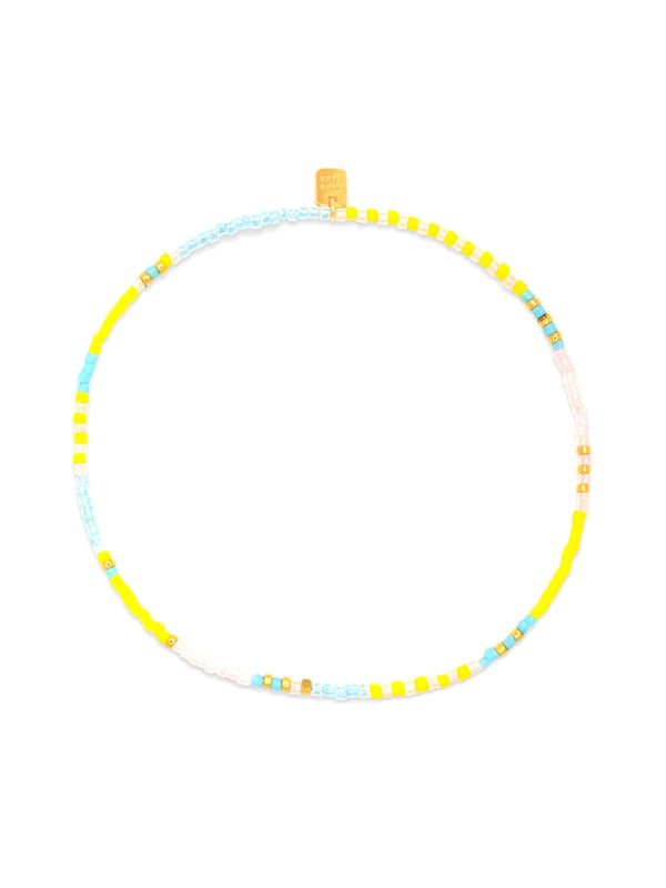 PURA VIDA MIXED SEED BEAD STRTCH ANKLET