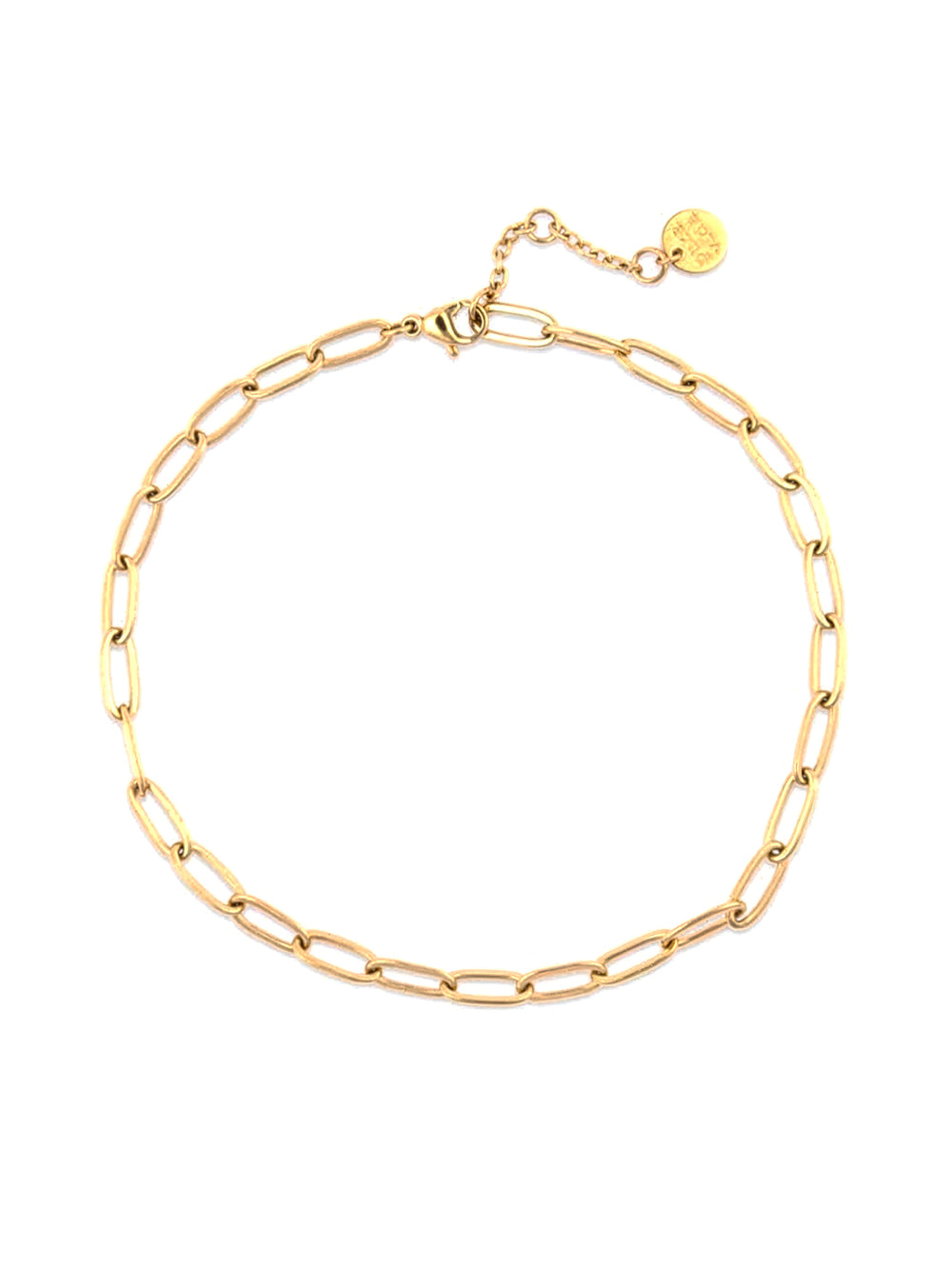 PURA VIDA PAPERCLIP CHAIN ANKLET - GOLD
