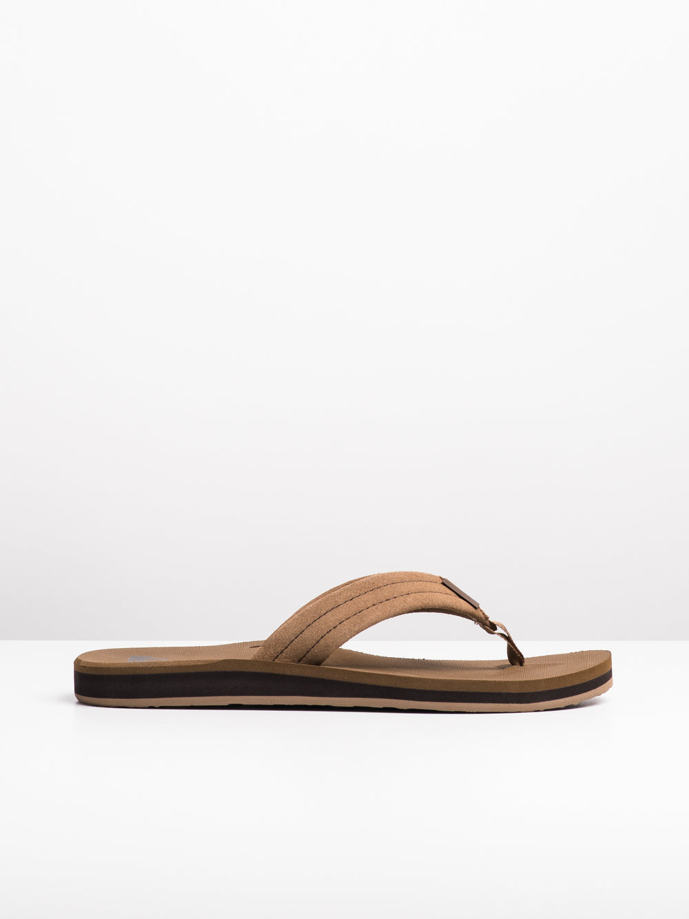 MENS QUIKSILVER CARVER SUEDE TAN SOLID SANDALS - CLEARANCE