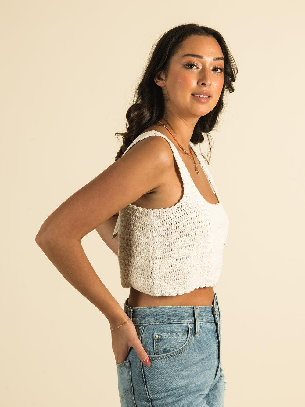 RIPCURL OCEANS TOGETHER CROCHET TANK TOP - CLEARANCE