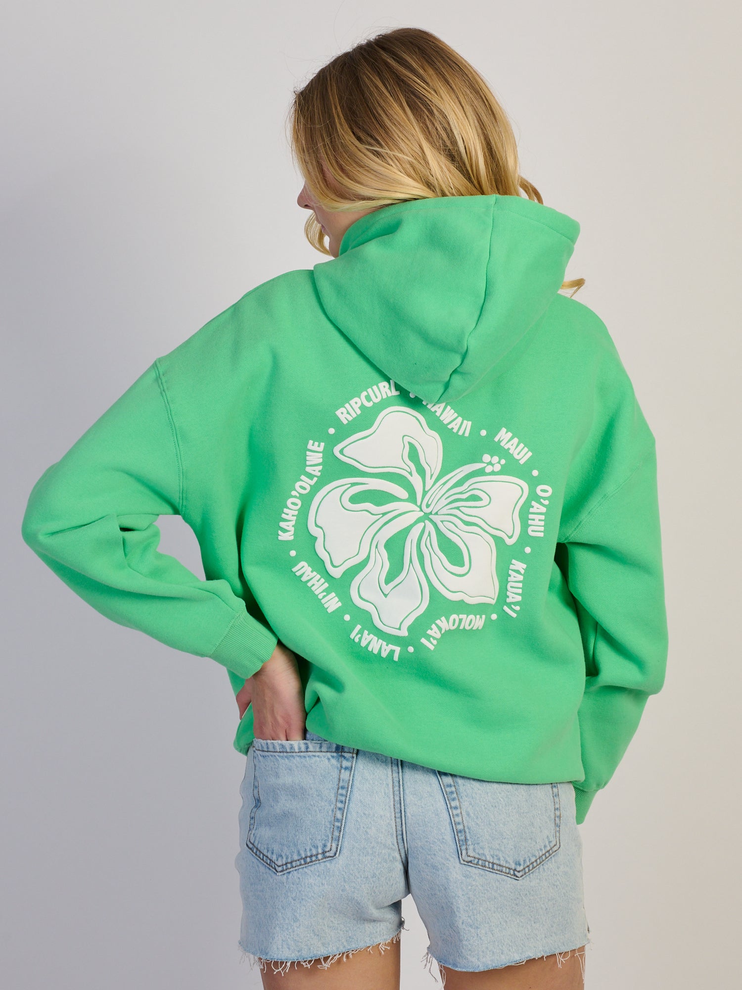 RIP CURL SURF PUFF HERITAGE HOODIE - GREEN