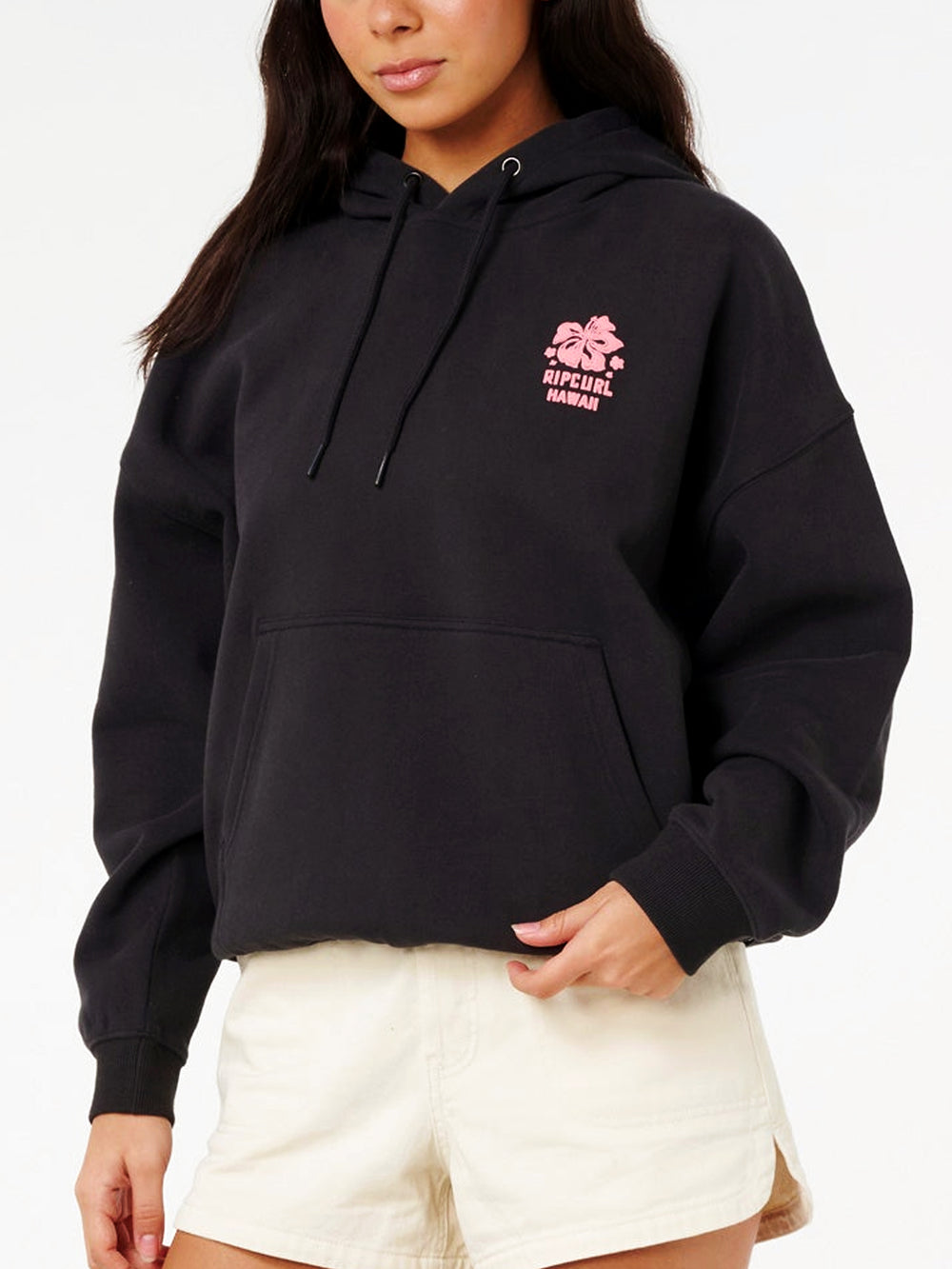 RIP CURL SURF PUFF HERITAGE HOODIE - BLACK