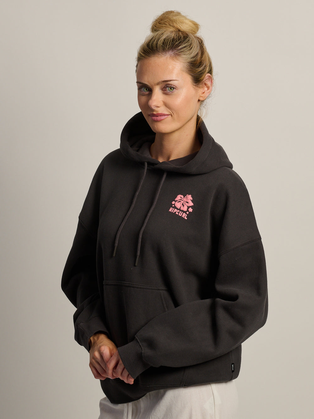 RIP CURL SURF PUFF HERITAGE HOODIE - BLACK