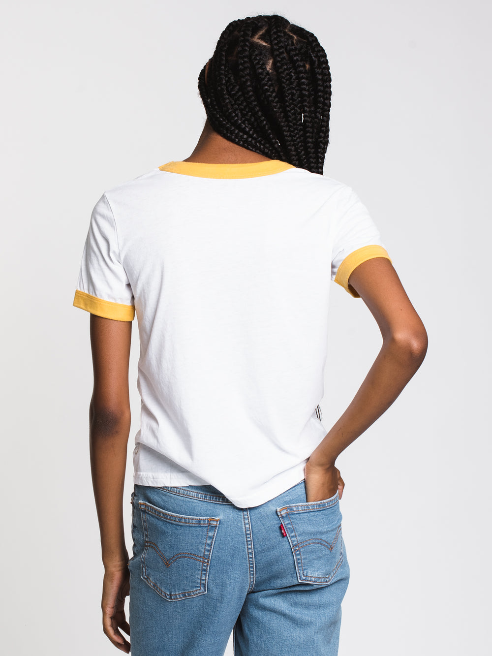 WOMENS SAND & SUN SHORT SLEEVE TEE - MARIGOLD - CLEARANCE