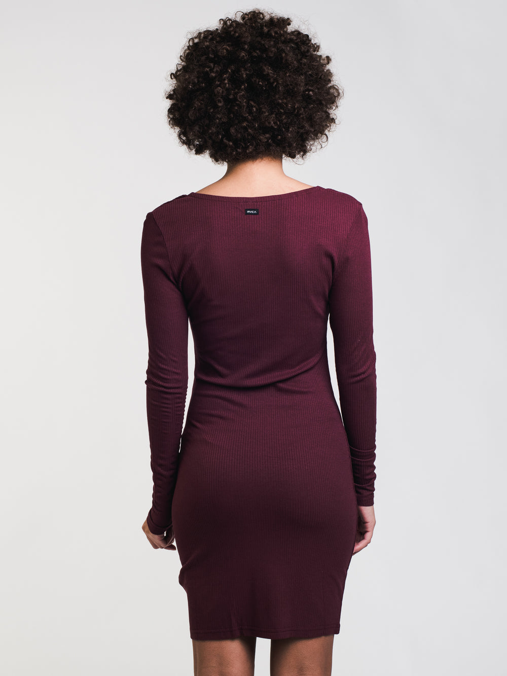 WOMENS KNOT UP DRESS - BURGUNDY - CLEARANCE