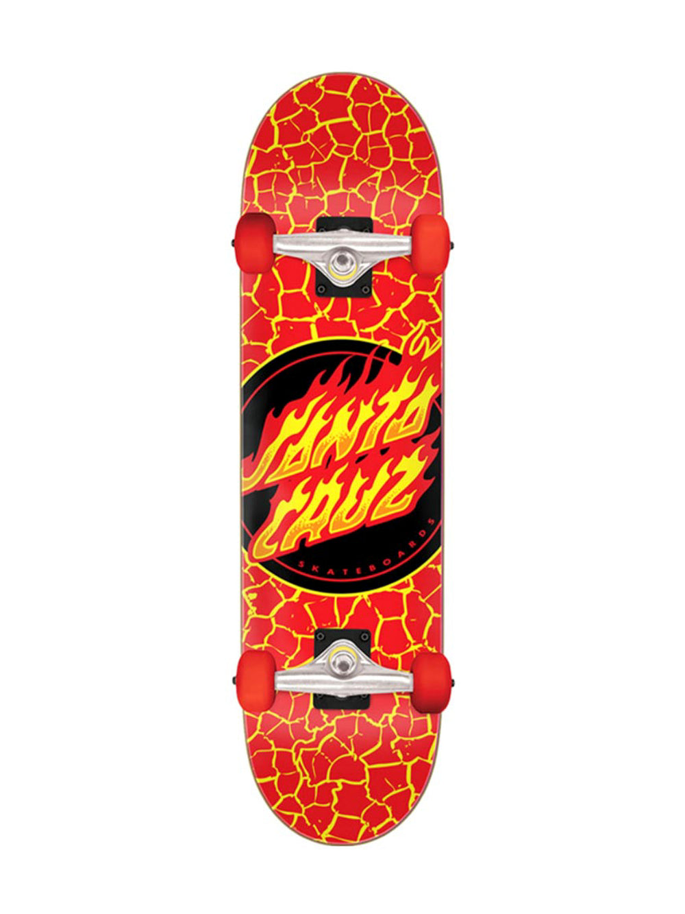 SANTA CRUZ COMPLETE FLAME DOT LARGE SKATEBOARD - CLEARANCE