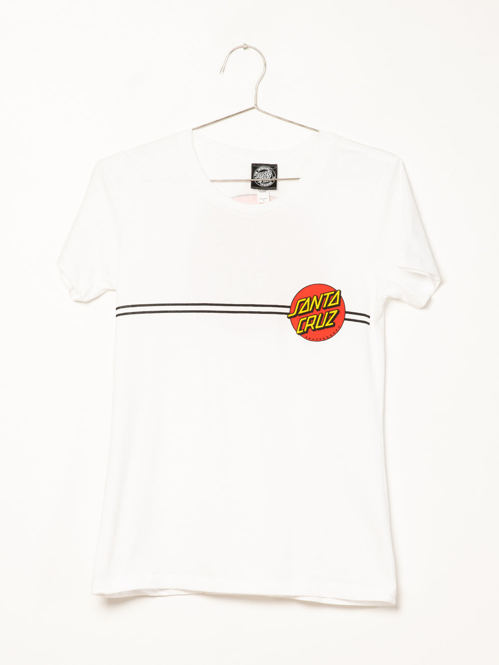 SANTA CRUZ CLASSIC DOT SHORT SLEEVE FITTED TEE-WHT - CLEARANCE