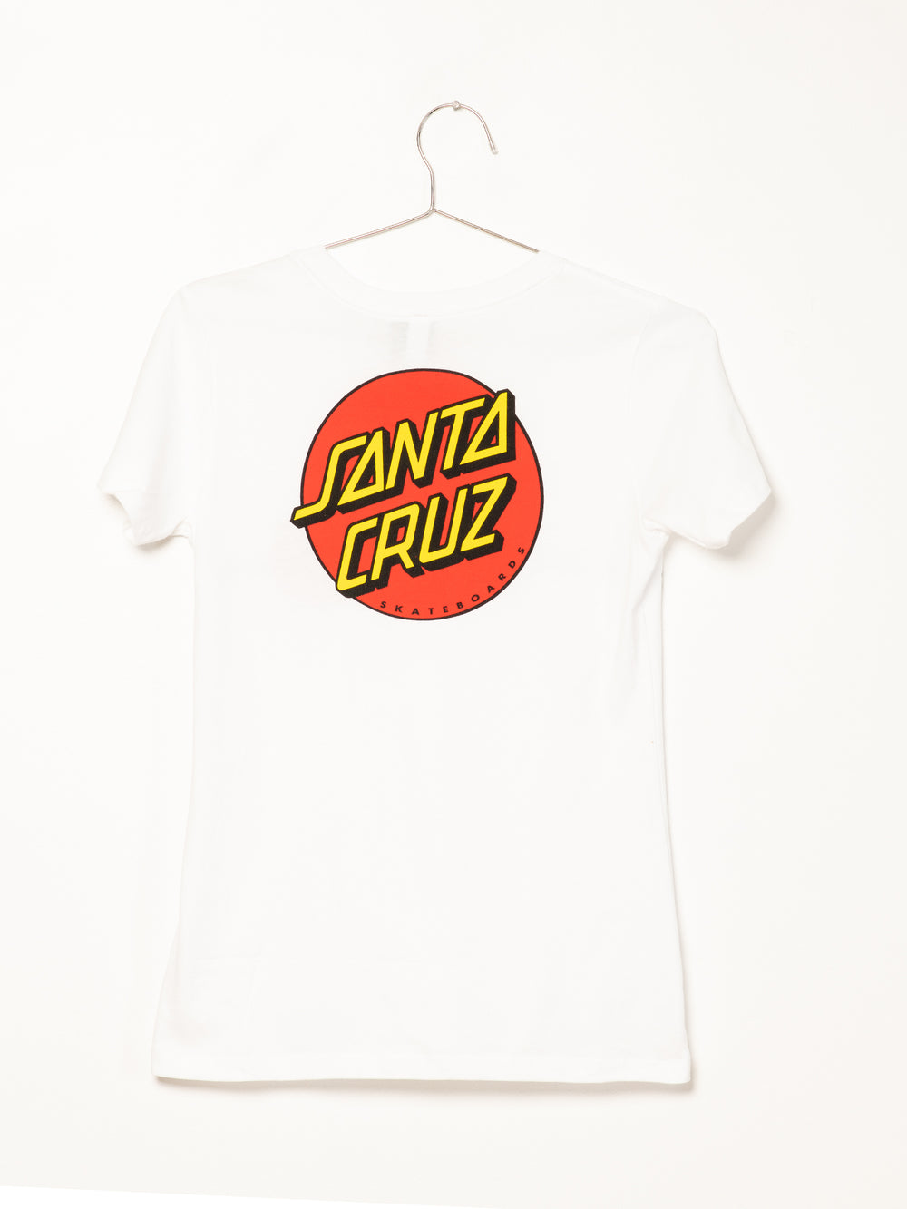 SANTA CRUZ CLASSIC DOT SHORT SLEEVE FITTED TEE-WHT - CLEARANCE