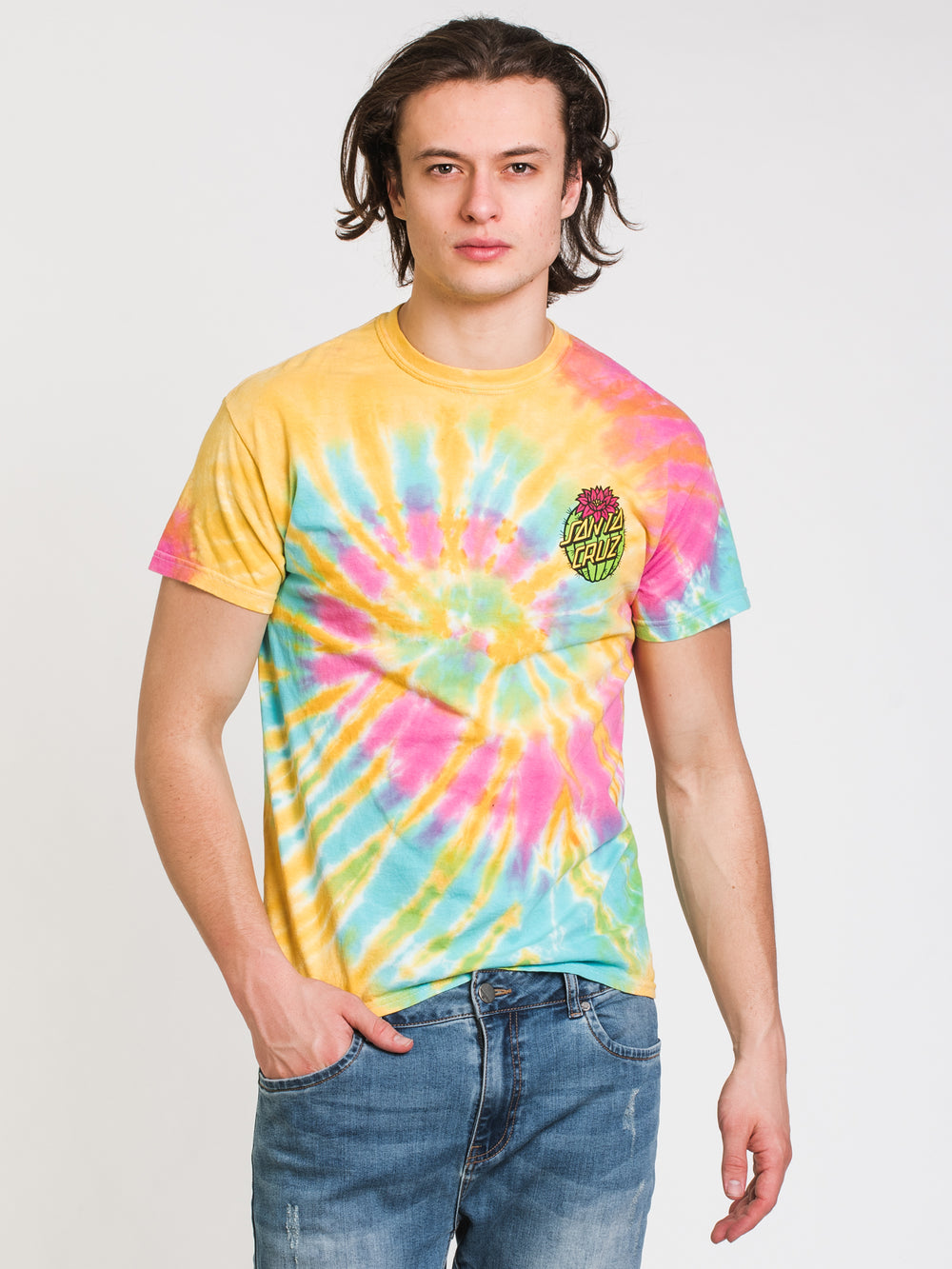 SANTA CRUZ CACTUS DOT TIE DYE T-SHIRT  - CLEARANCE