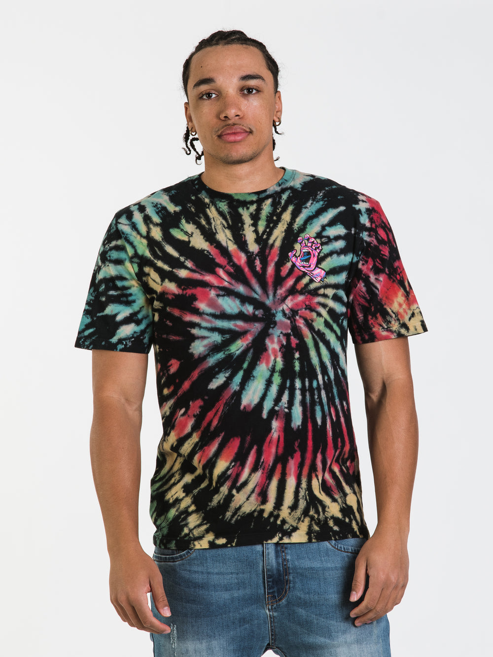 SANTA CRUZ SPIRAL STRIP HAND T-SHIRT - CLEARANCE