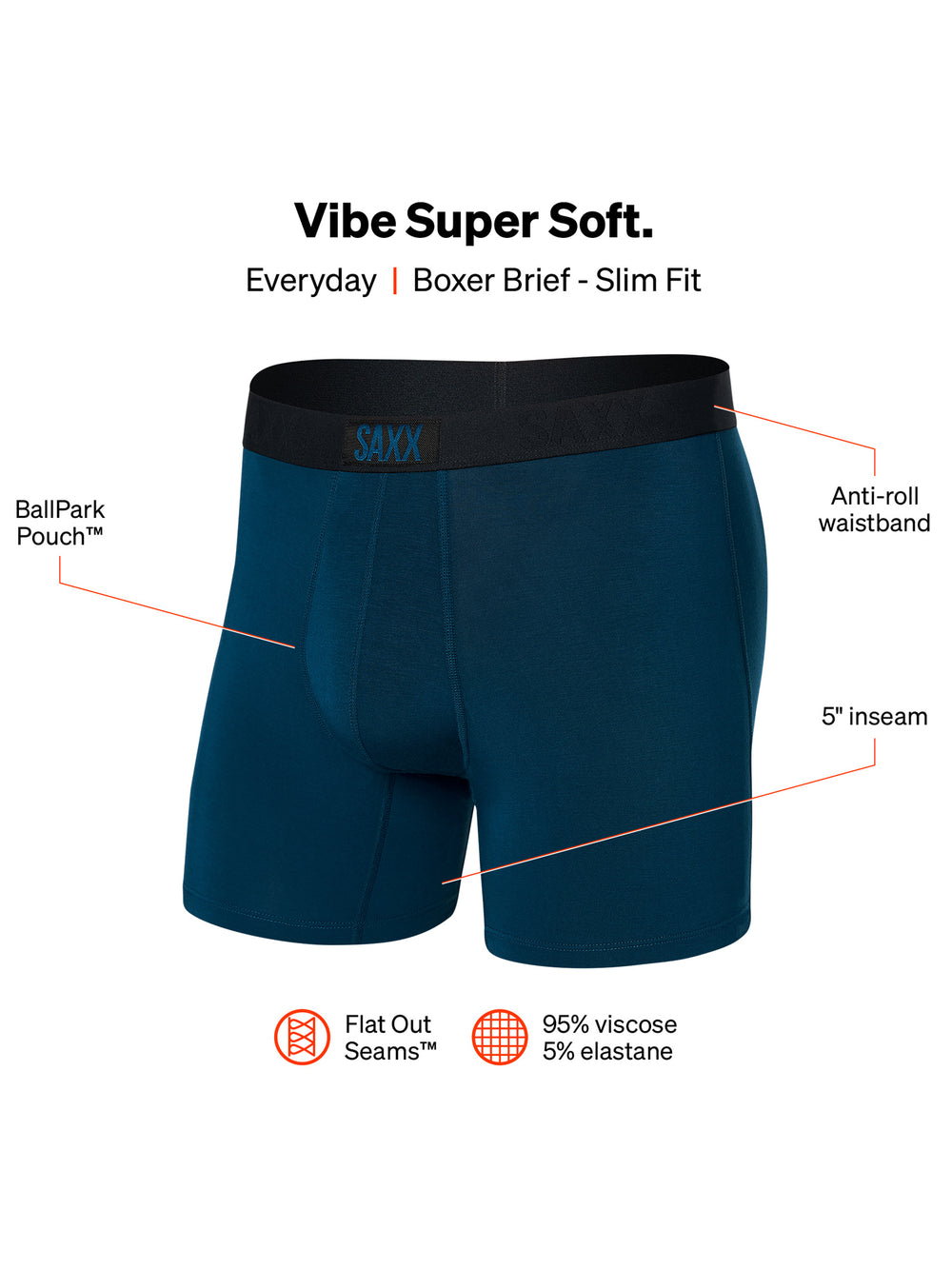 Buy SAXX UNDERWEAR Men's Vibe Boxer Brief 3-Pack Anchor/Stripe