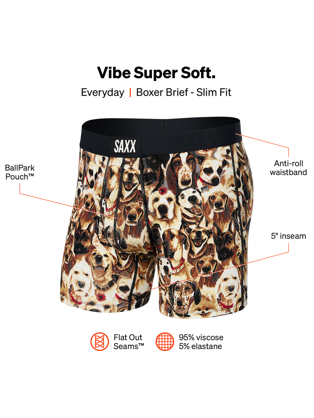 Saxx Vibe Super Soft Boxer Brief Dogs of Saxx – The Blue Collection