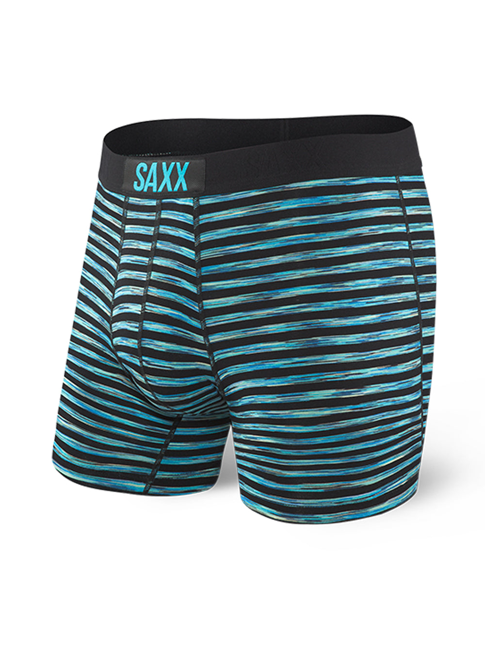 SAXX VIBE BOXER BRIEFING - TEAL STRIPE - DESTOCKAGE