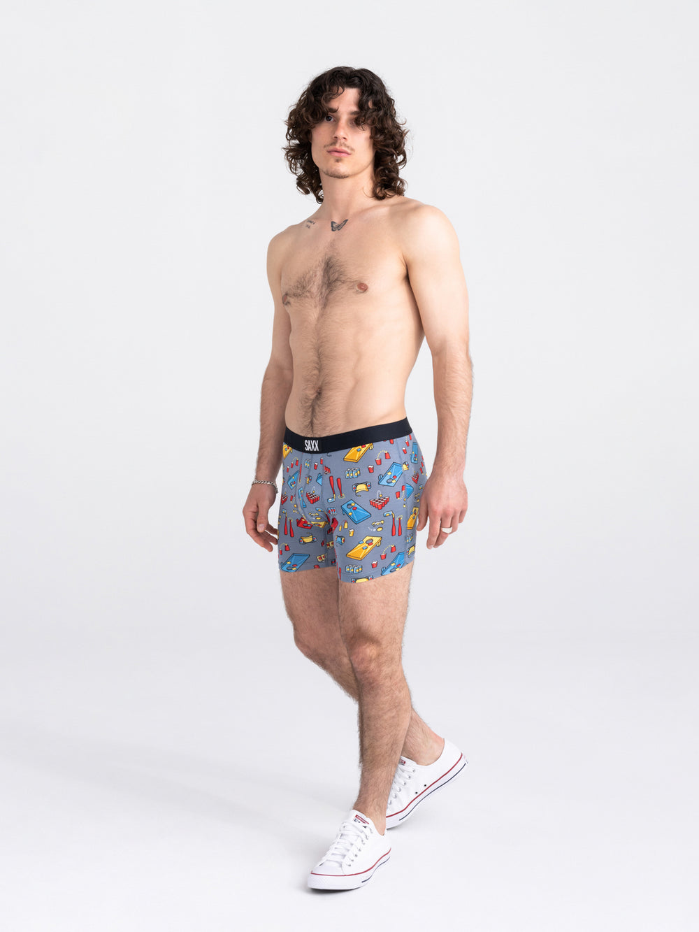 SAXX VIBE BOXER BRIEF- BEER OLYMPICS GRIS