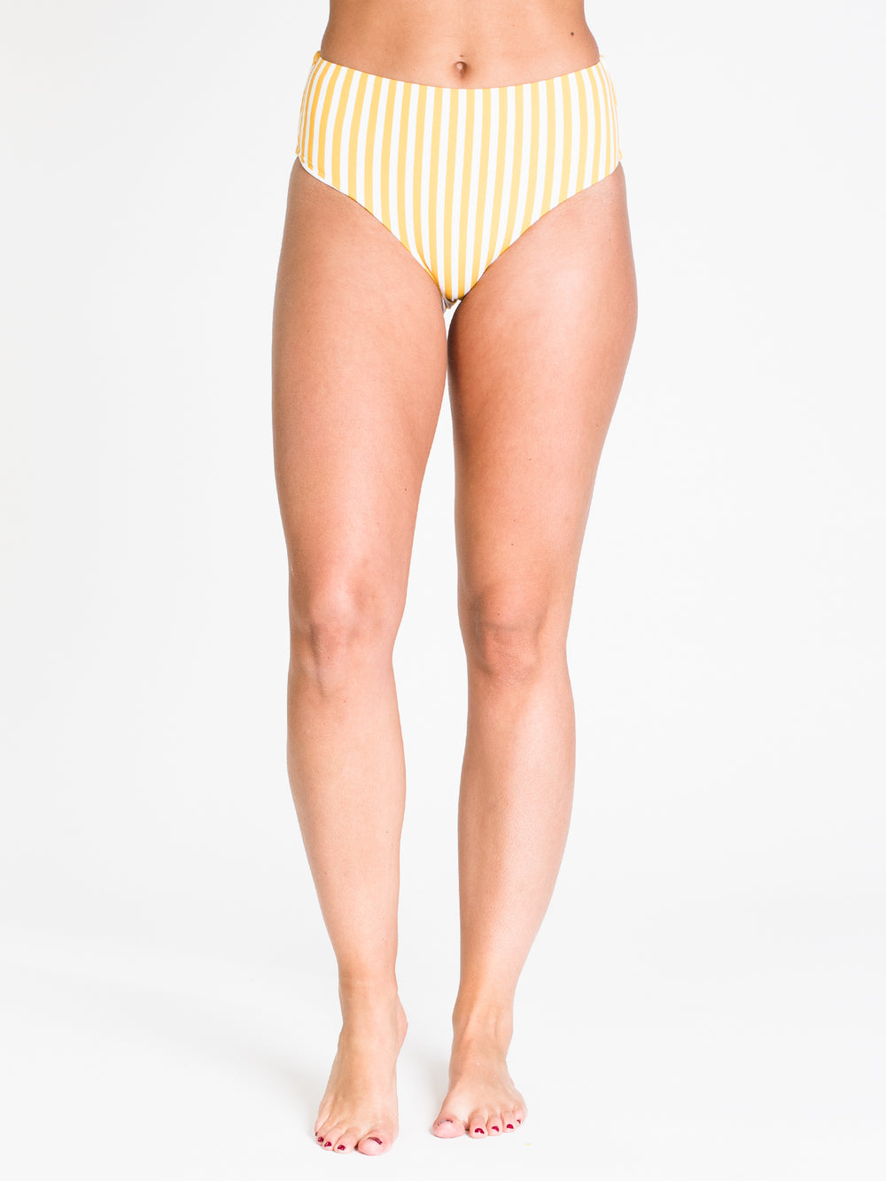 GOLDEN GIRL MIDI BIKINI BOTTOM - WHT/GLD - CLEARANCE