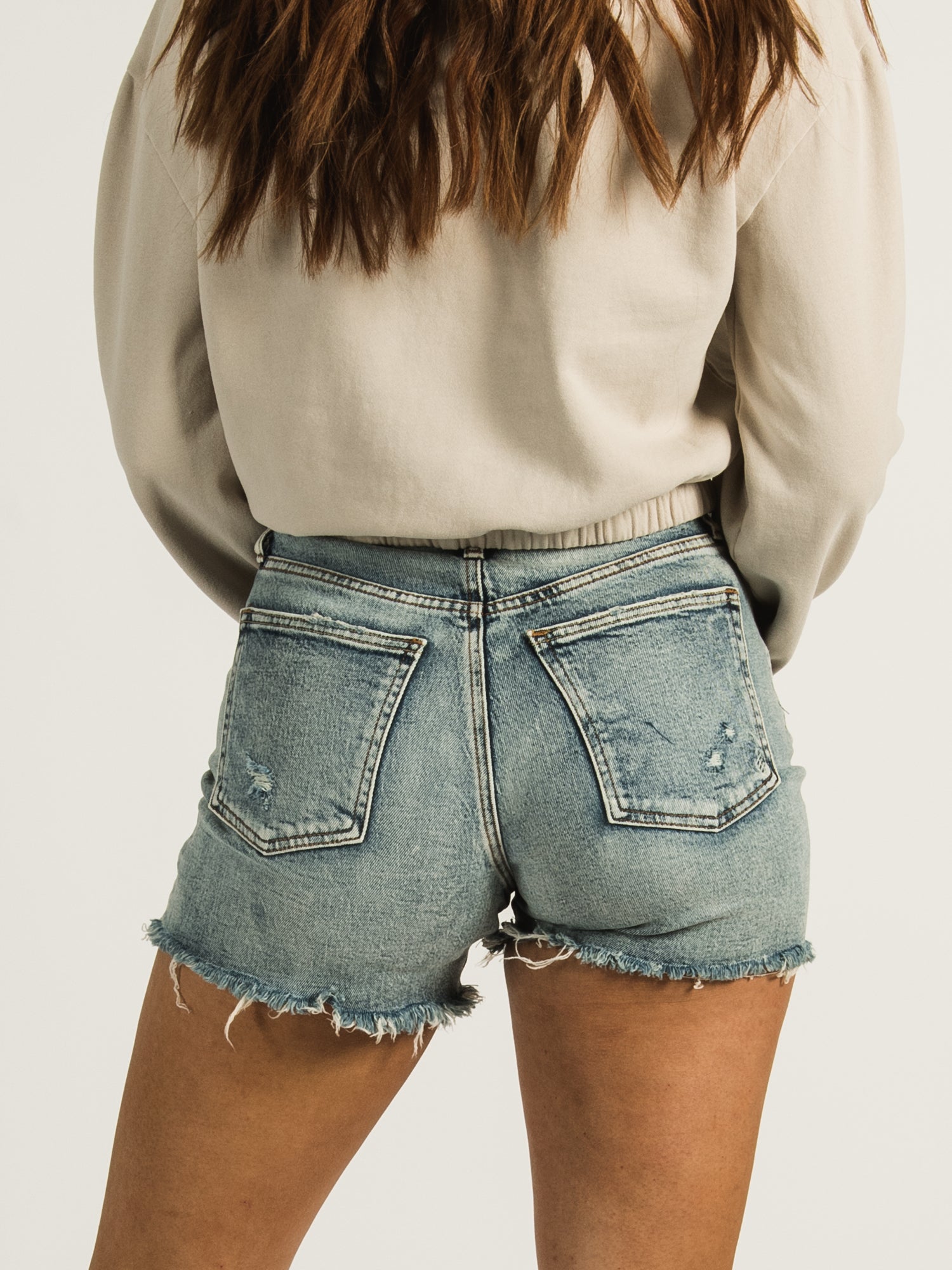 Womens silver jean store shorts