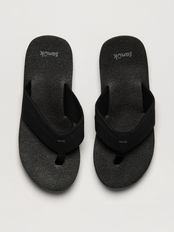 MENS SANUK BEER COZY IV SANDALS - BLACK