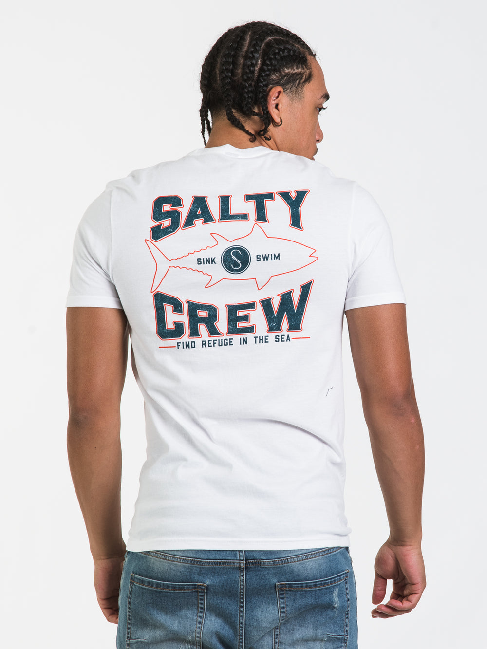 SALTY CREW TIGHT LINES PREMIUM POCKET T-SHIRT - CLEARANCE
