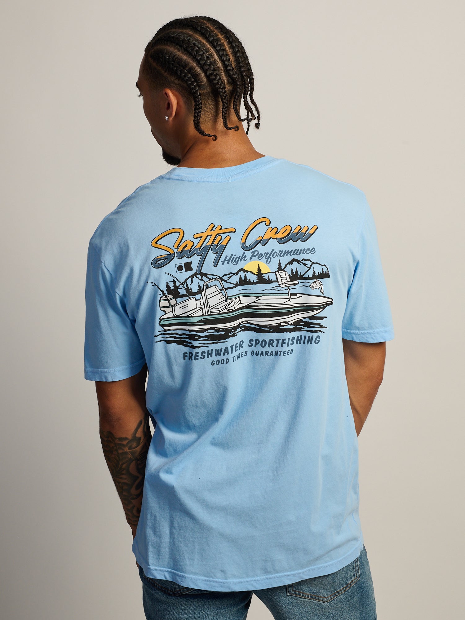 SALTY CREW FLAT DECK T-SHIRT - SKY
