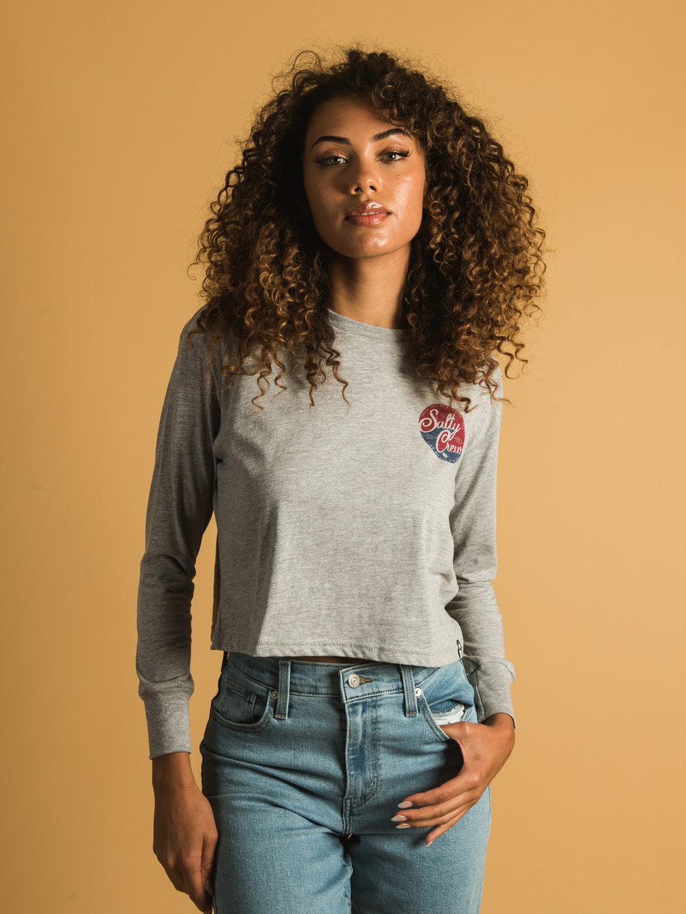 SALTY CREW CLUB SALTY CROP LONG SLEEVE TEE - CLEARANCE