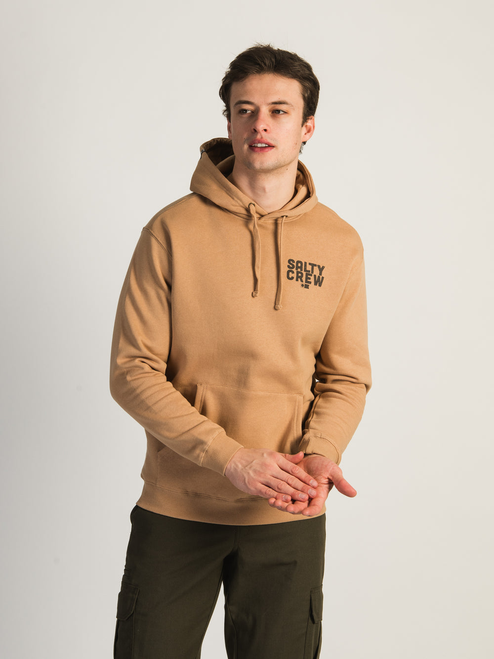 SALTY CREW DISTRESSED PULL OVER HOODIE