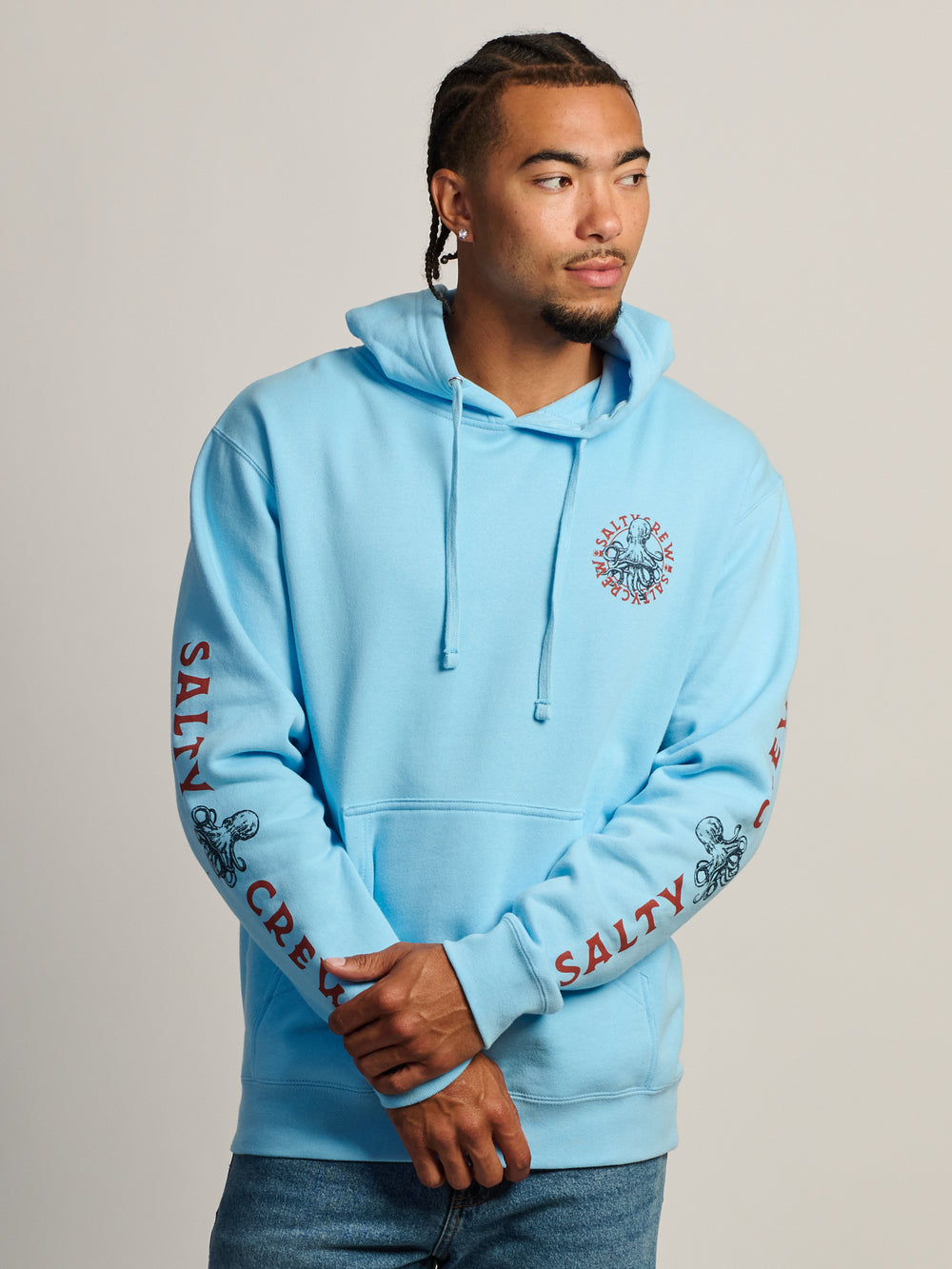 SALTY CREW TENTACLES PULL OVER HOODIE - SKY