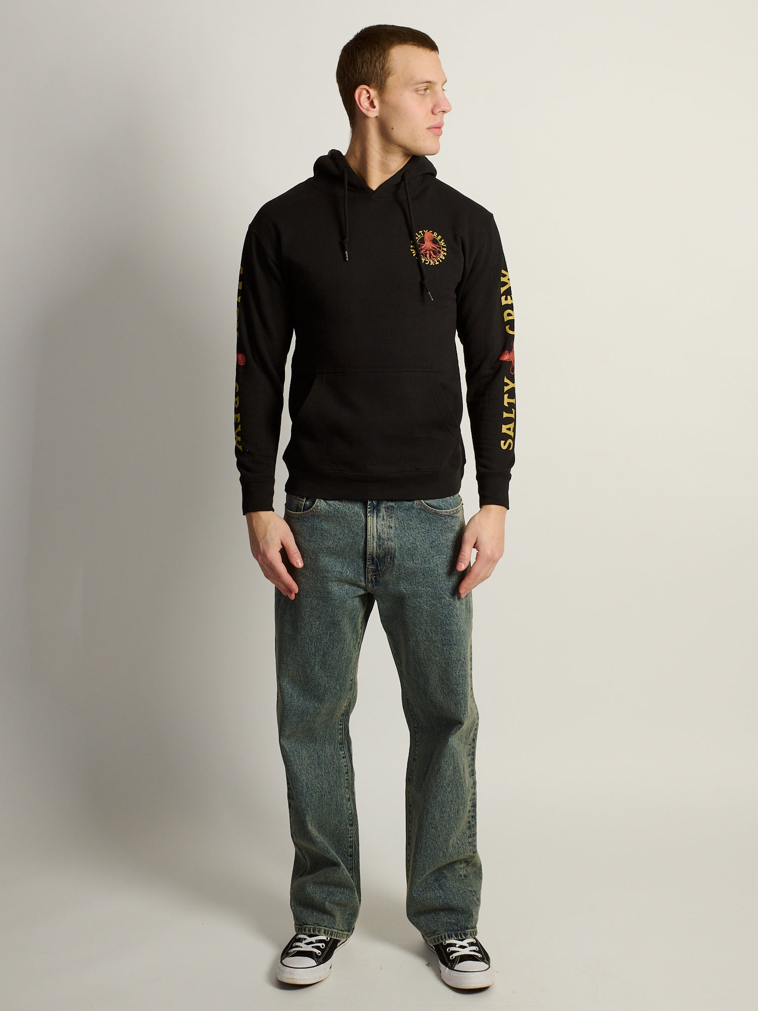 SALTY CREW TENTACLES PULL OVER HODDIE - BLACK