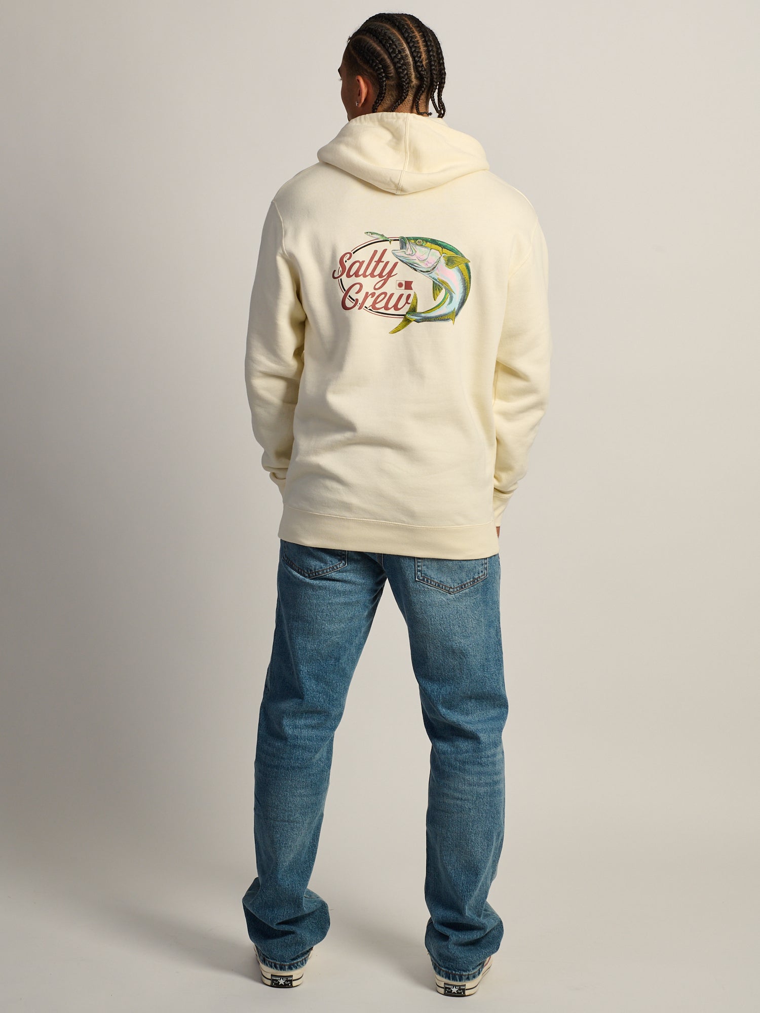 SALTY CREW YELLOW TAILED PULL OVER HOODIE - BONE