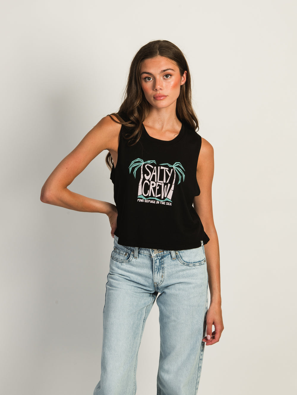 SALTY CREW POSTCARD CROPPED TANK