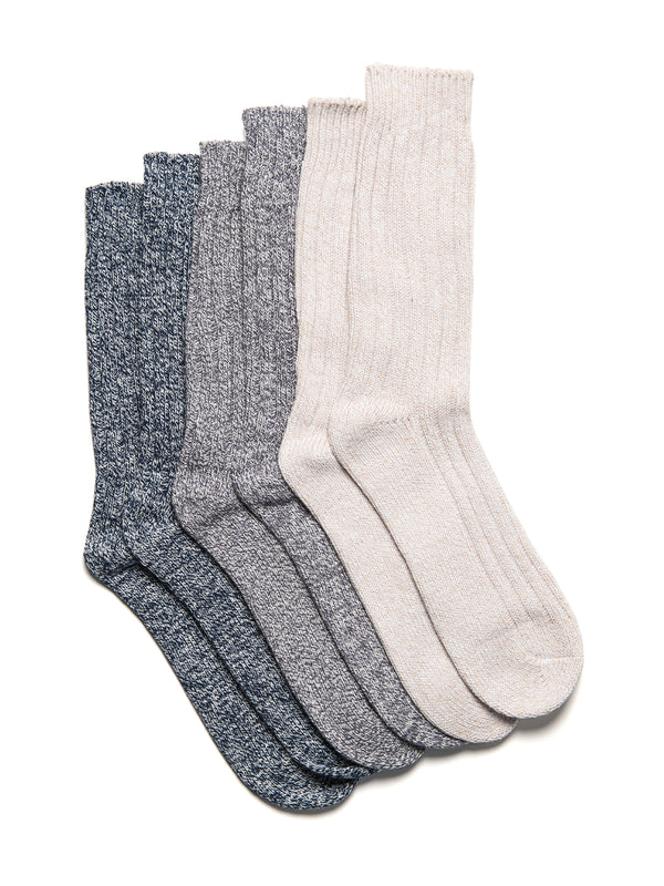 SCOUT & TRAIL CHUNKY CREW 3 PACKS - NAVY