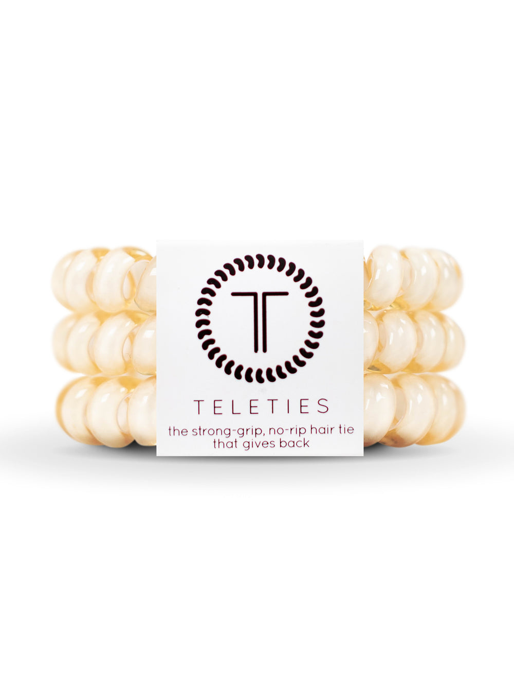 TELETIES HAIR TIE LARGE - ALMOND BEIGE - CLEARANCE