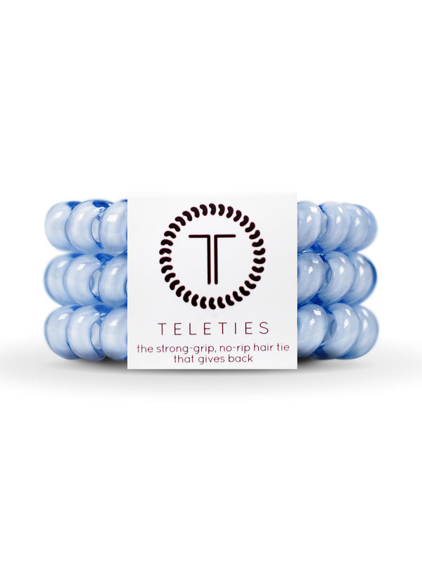 TELETIES HAIR TIE LARGE - WASHED DENIM