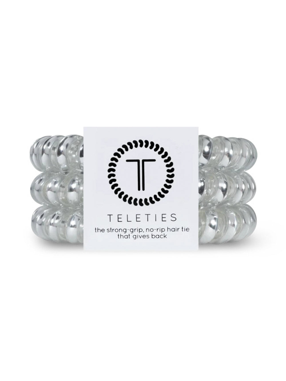 TELETIES HAIR TIE LARGE - SILVER - CLEARANCE