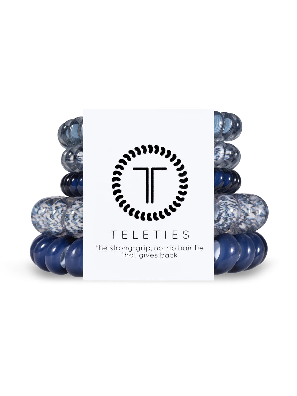 TELETIES HAIR TIE 5PK BLUESTONE - DESTOCKAGE