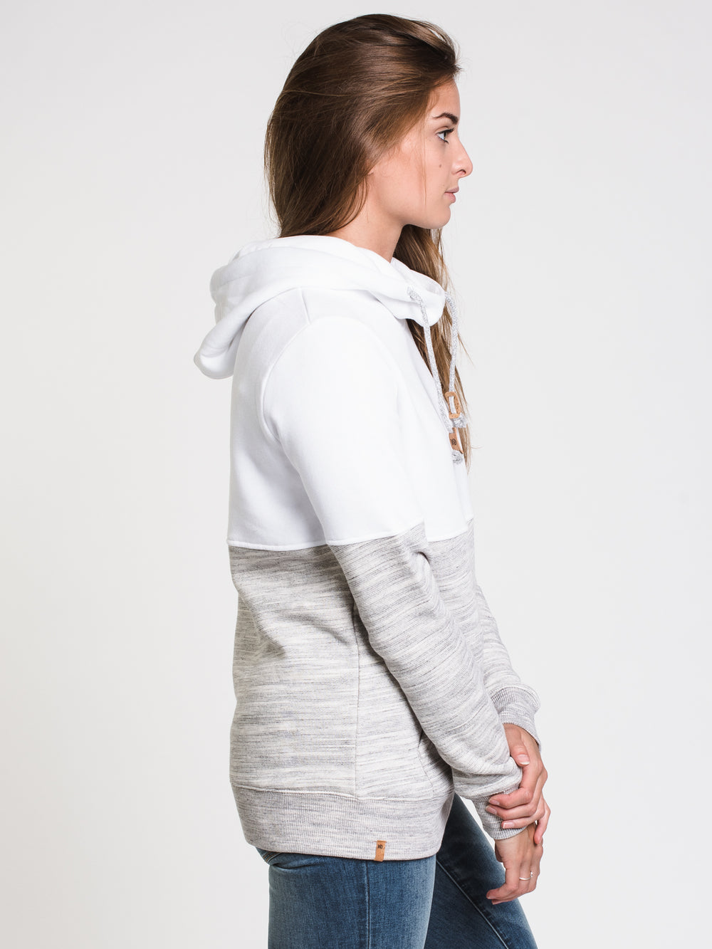 TENTREE BLOCKED BANSHEE CORK PATCH HOODIE-G/W - CLEARANCE