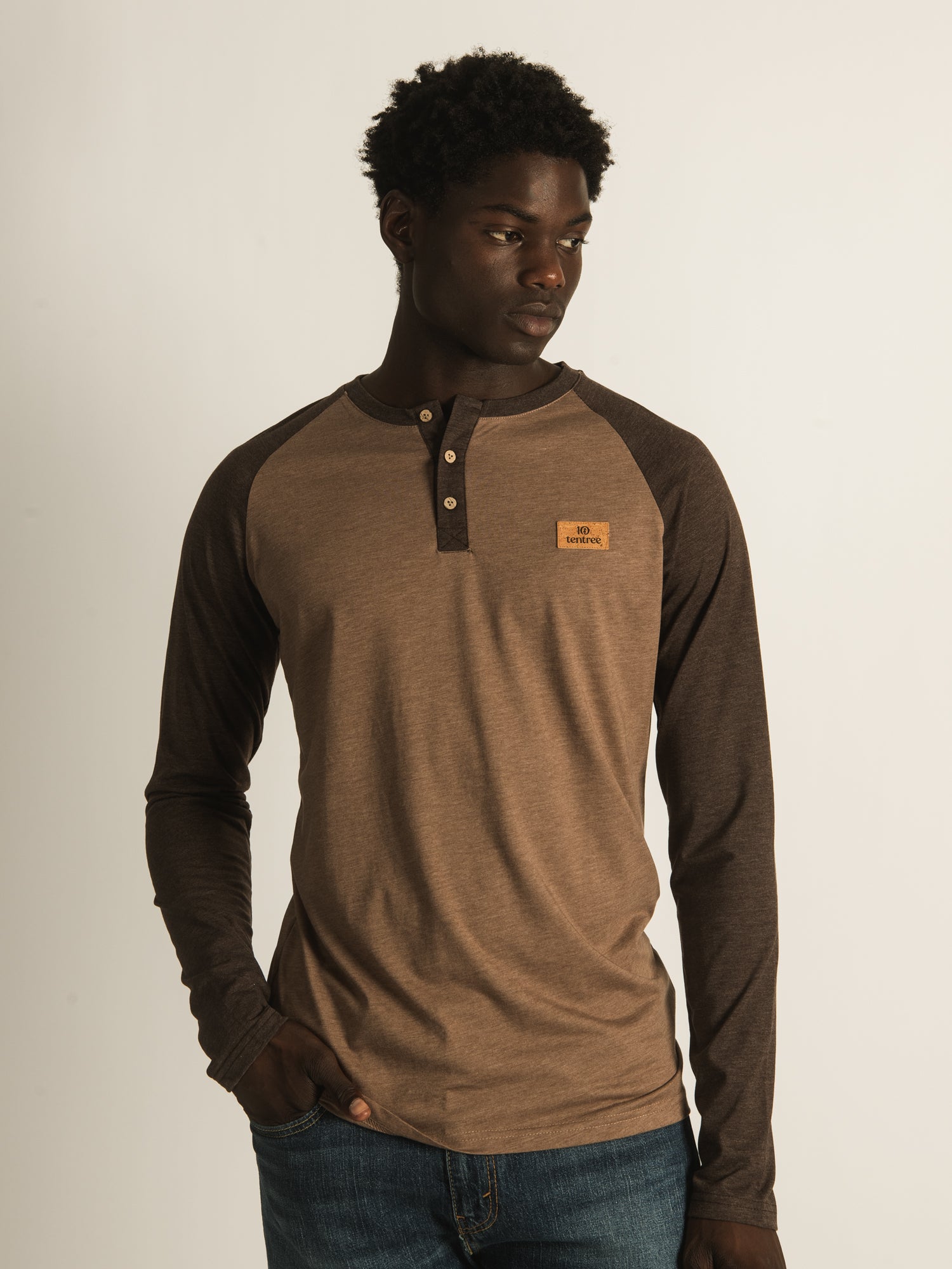 Brown shop henley shirt