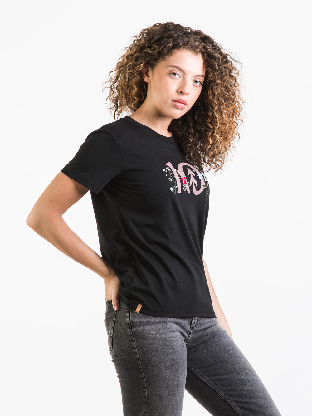 TENTREE FLORAL EMBROIDERED LOGO T-SHIRT - CLEARANCE