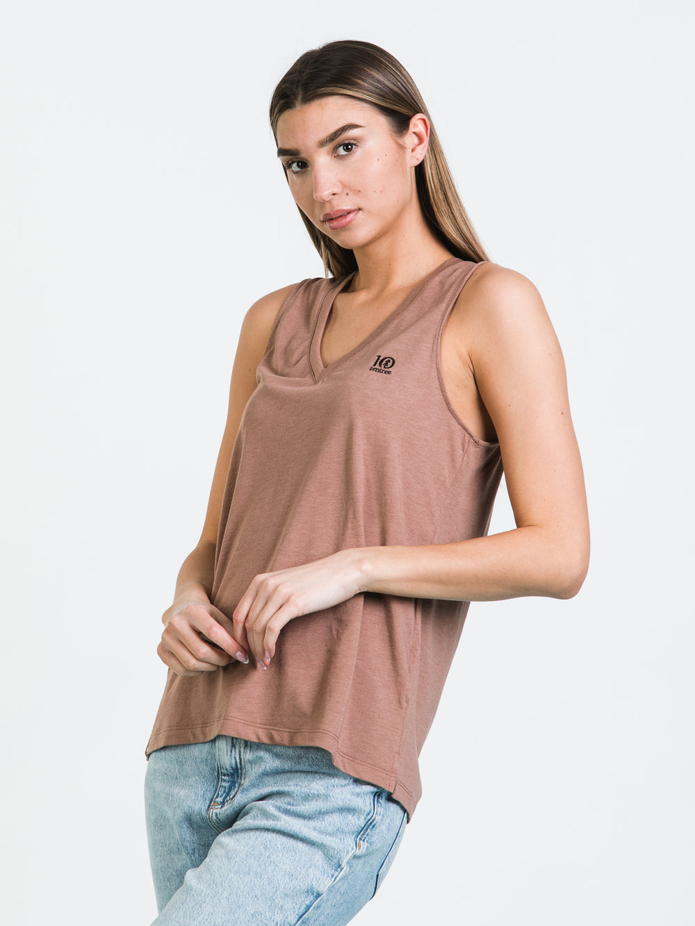 TENTREE LOGO EMBROIDERED VNECK Tank Top - CLEARANCE