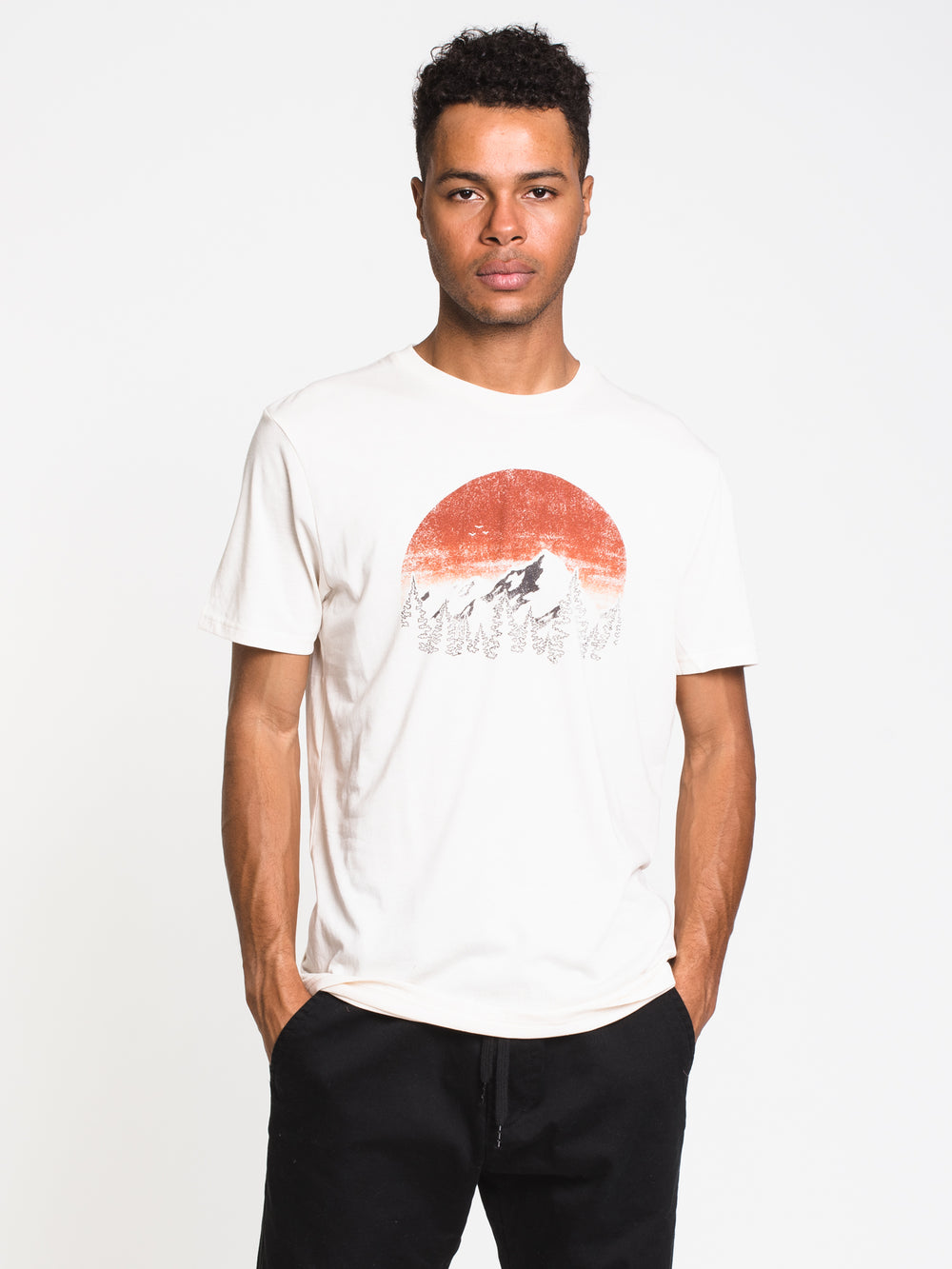 MENS VINTAGE SUNSET CLASSIC T - WHT - CLEARANCE