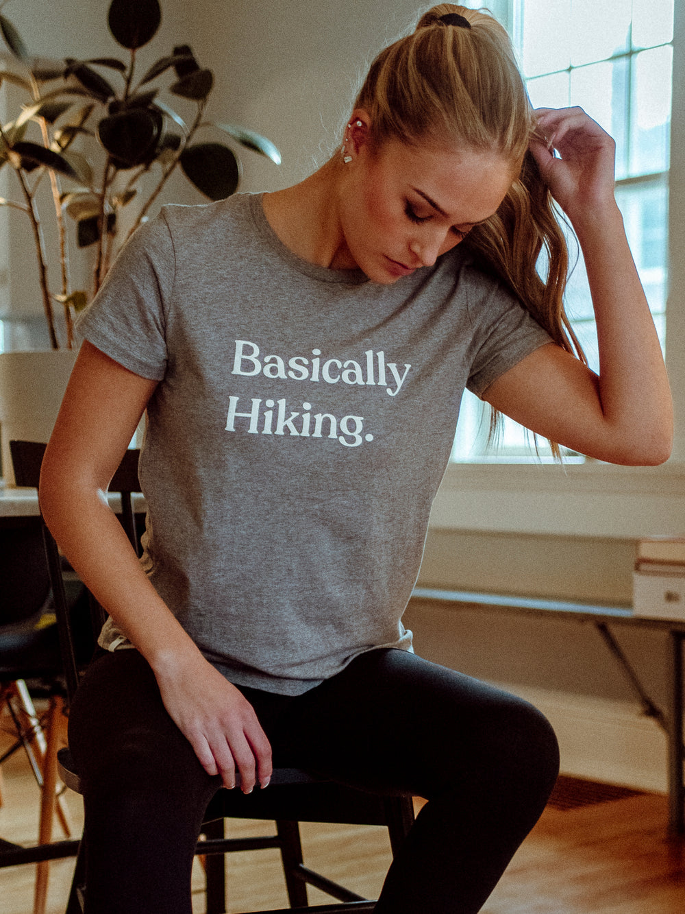 TENTREE BASICALLY HIKING BOYFRIEND SHORT SLEEVE T-SHIRT-GY - CLEARANCE