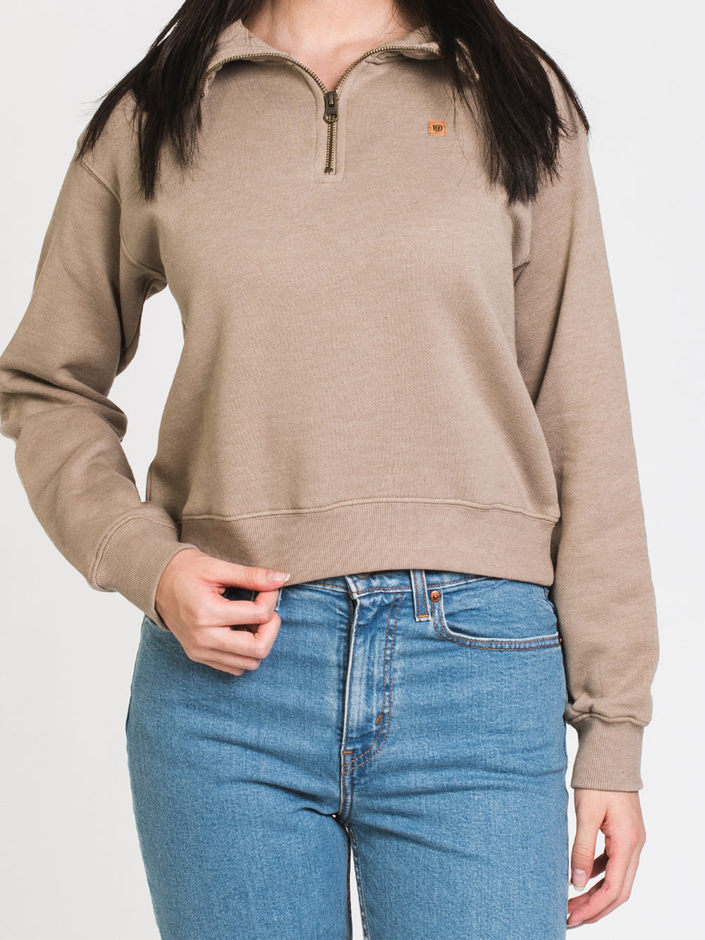 TENTREE BLOCKED 1/4 ZIP CORK PATCH  - CLEARANCE