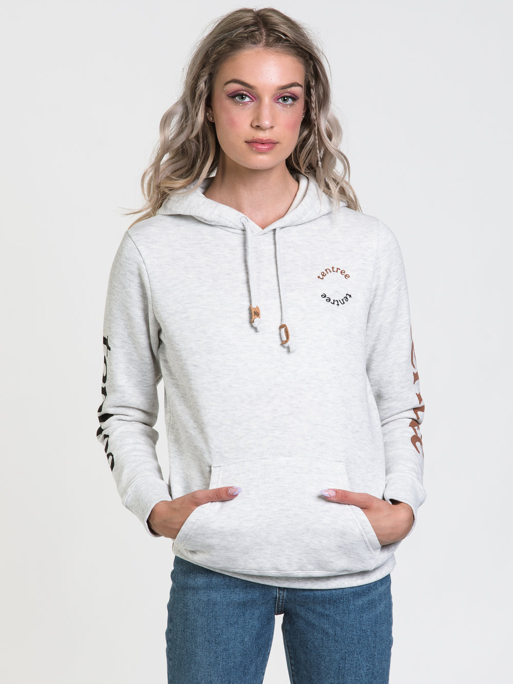 TENTREE LEFT CHEST ARC SLEEVE PRINT HOODIE  - CLEARANCE