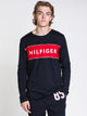 TOMMY HILFIGER MENS LOUNGE LOGO LONG SLEEVET-SHIRT- NAVY - CLEARANCE - Boathouse