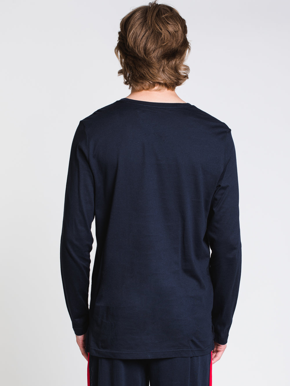 MENS LOUNGE LOGO LONG SLEEVET-SHIRT- NAVY - CLEARANCE