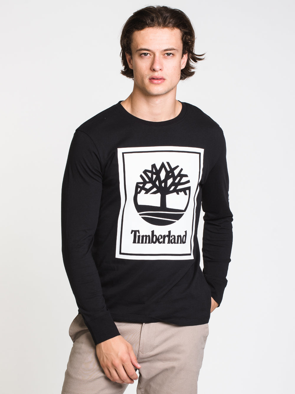 TIMBERLAND STACK LOGO LONG SLEEVE TEE - CLEARANCE