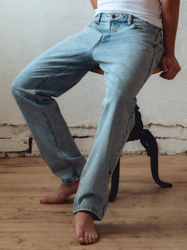 TAINTED LOOSE FIT DENIM - LIGHT WASH DENIM